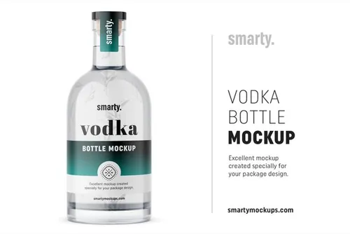 伏特加瓶样机模板Vodka Bottle Mockup