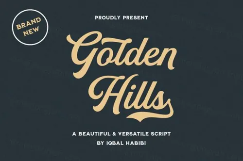精美的复古手写英文字体 Golden Hills - Script