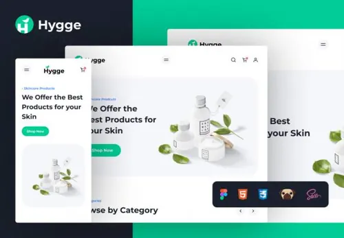 超级简洁风电商平台网店Web UI界面素材工具包（含源码） Hygge