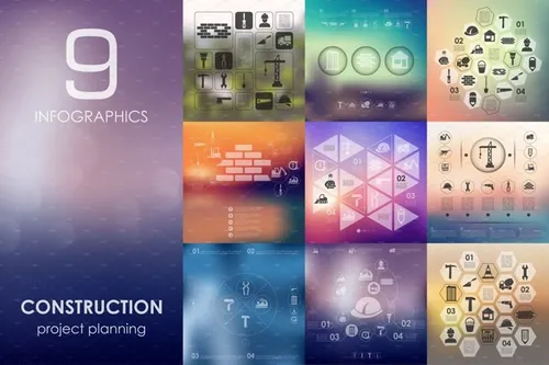 施工建筑图表设计素材9 construction infographics