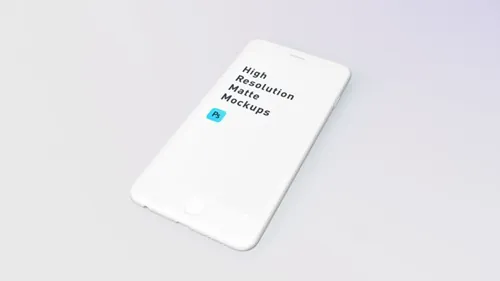 白色哑光iPhone手机贴图样机PSD模型White Matte iPhone Mockup