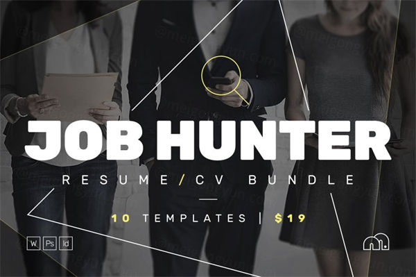 职场杀手！跳槽必备简历模板合集包 JOB HUNTER - Resume/CV Bundle