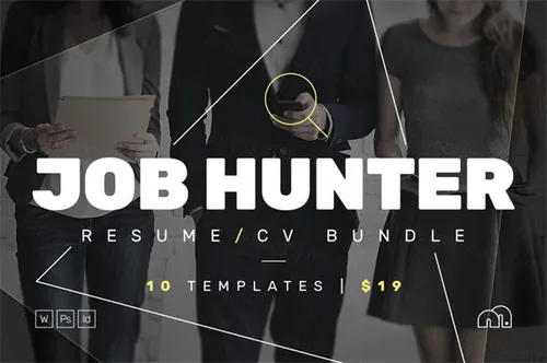 职场杀手！跳槽必备简历模板合集包 JOB HUNTER - Resume/CV Bundle