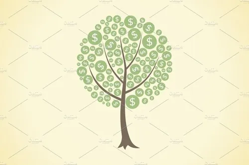 摇钱树矢量插图tree