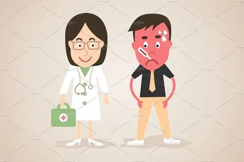 医生和病人矢量插图Doctor and patient