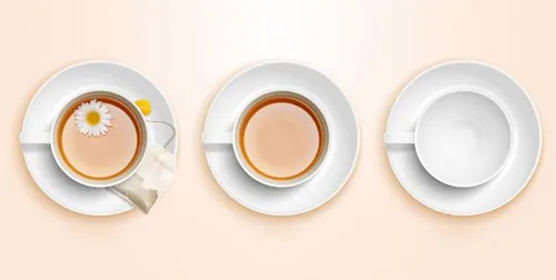 洋甘菊菊花茶杯矢量插画素材