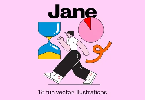 18组有趣的矢量Web插图素材 Jane - illustr