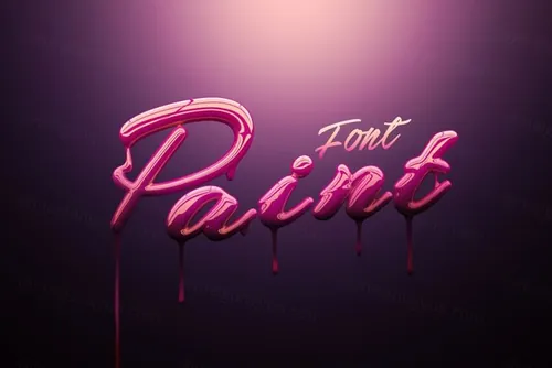 3D油漆涂料笔刷PSD字体 Paint Psd Font