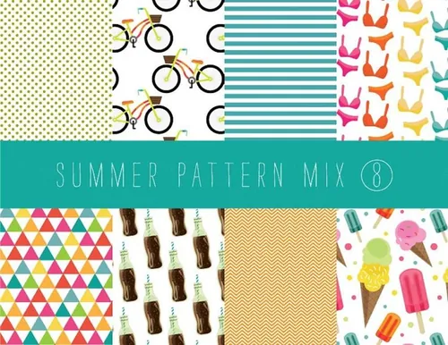 夏季图案无缝背景Summer Pattern Mix