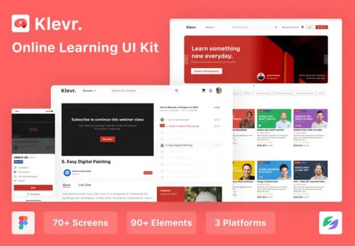 在线培训学习网络课程网校平台Web网页UI素材 Klevr - Onl