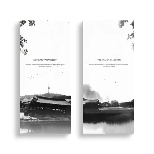 东方中国风日式古代传统建筑风景黑白水墨风简约背景素材