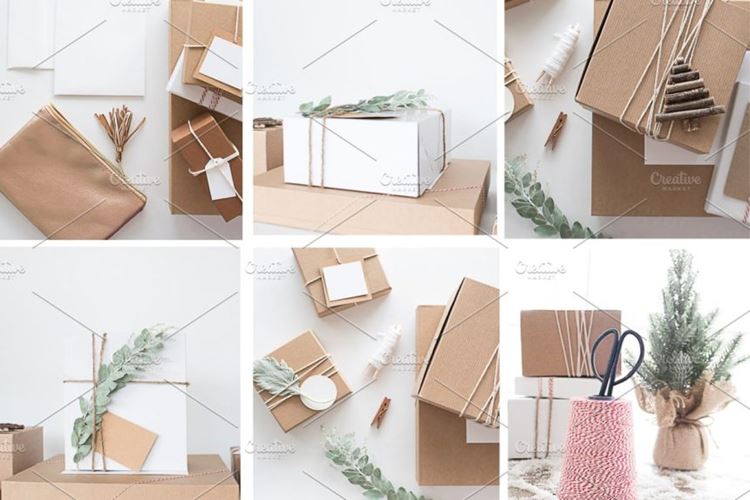 极简风圣诞节主题照片样机素材Neutral Christmas Photos