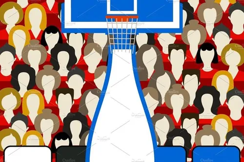 篮球场上的观众矢量插画Basketball