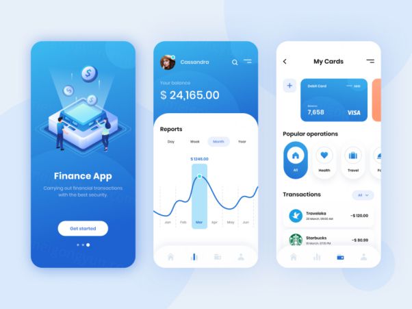 金融钱包UI界面素材免费下载 A Finance Mobile App