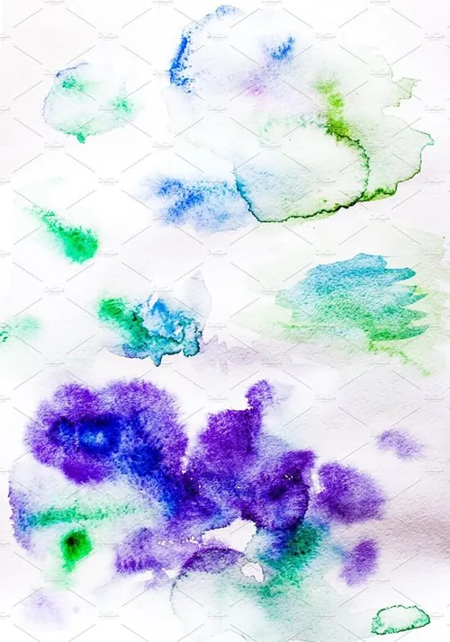 水彩墨团设计素材Abstract illustration in violet tones