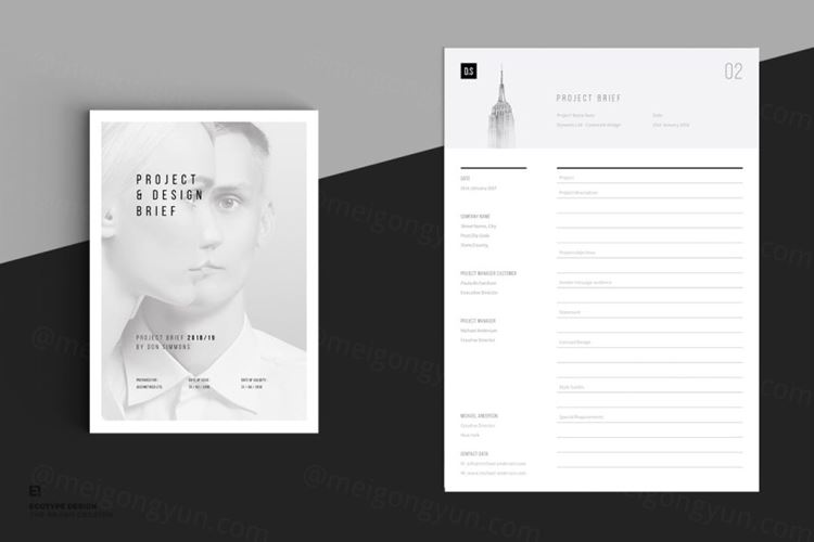 高端时尚简约个人简历海报宣传单DM设计模板 Brief and Scribbles