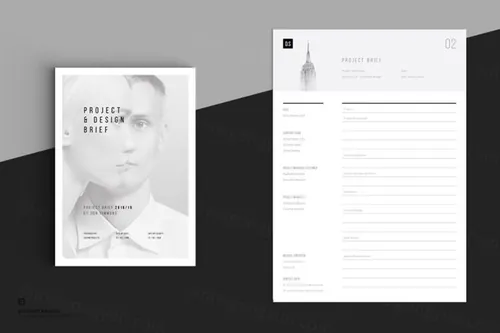 高端时尚简约个人简历海报宣传单DM设计模板 Brief and Scribbles
