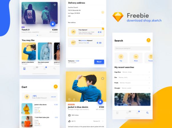 电子商务移动APP界面设计 Shop UI Kit  每日UI源文件分