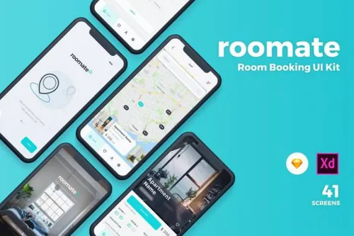 酒店旅行社房间预订IOS移动程序APP界面UI工具包 Roomate iOS U