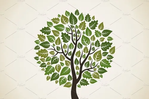 绿色叶子大树矢量插图Tree2