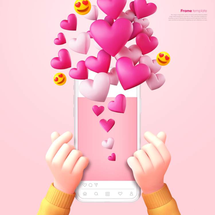 SNS社交网络Ins评论点赞留言通讯3D合成样机PSD海报模板