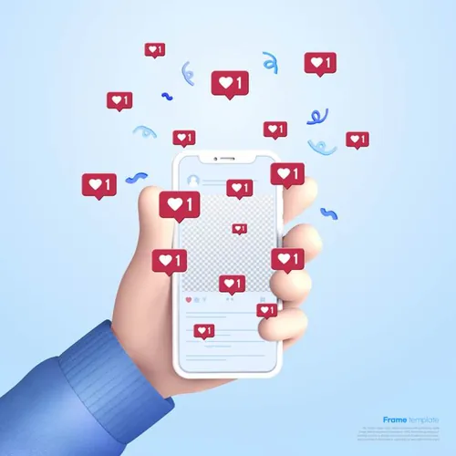 SNS社交网络Ins评论点赞留言通讯3D合成样机PSD海报模板