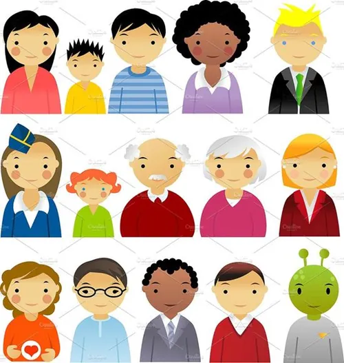 矢量卡通一家人设计图案Vector People