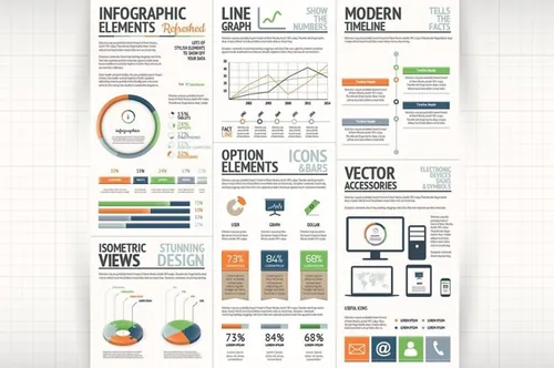 商业信息图表设计素材Fresh Infographic Vector Elements