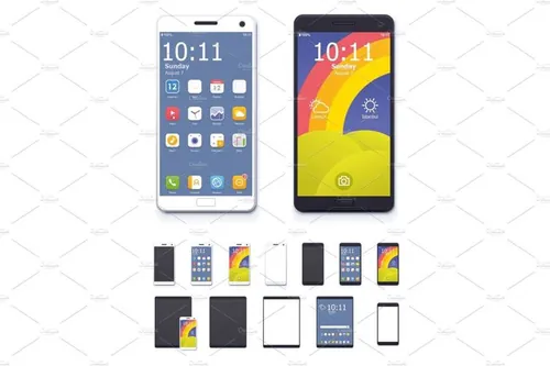 智能手机和平板电脑设计素材Vector generic smartphones and tablet