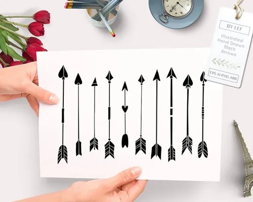 手绘箭头设计素材Hand Drawn Arrow Vector and PS Brush