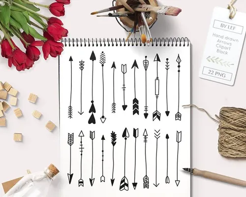 黑色箭头剪贴Hand Drawn Arrows graphics