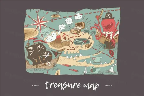 Island treasure map , Pirate map