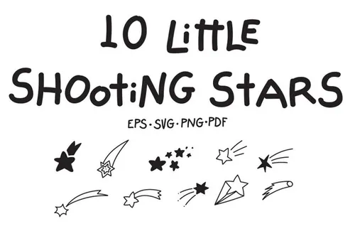 装饰图案星星矢量素材10 Shooting Stars Vector Pack