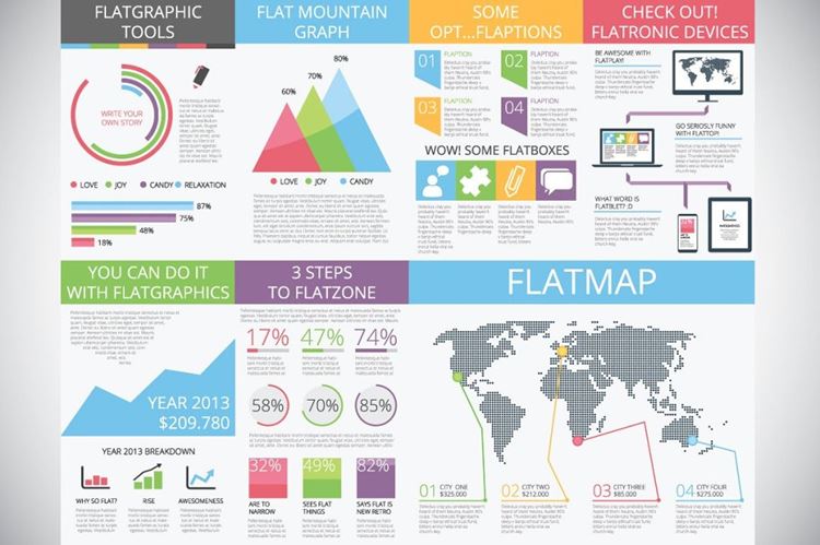 商务信息图标工具素材包flat infographics = flatgraphics