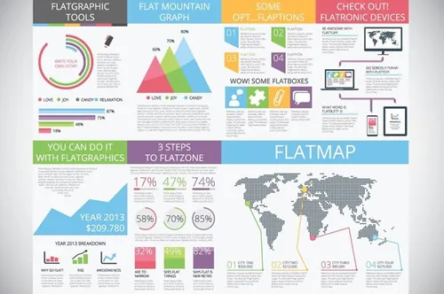 商务信息图标工具素材包flat infographics = flatgraphics