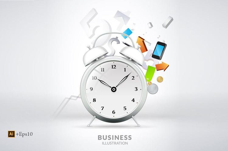 现实传染媒介Time is money concept illustrated