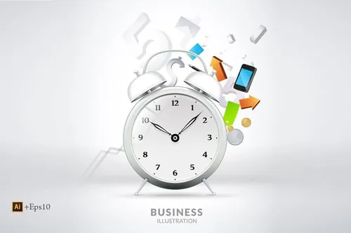 现实传染媒介Time is money concept illustrated