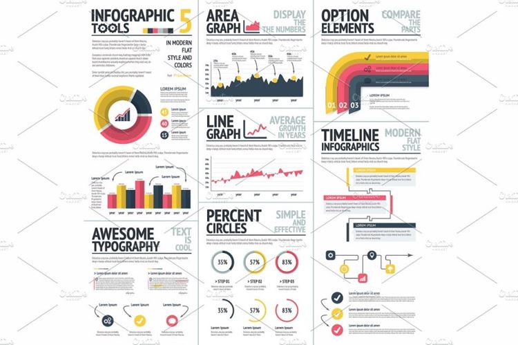 商务信息图标工具素材包Infographics Tools-amp; Elements Vector