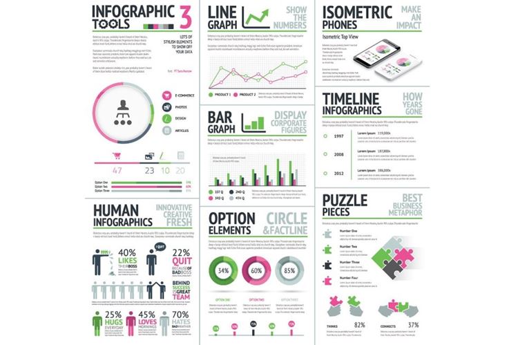商务信息图标工具素材包Infographic Tools Vector Set 3