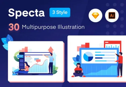 精选高灵活度百搭的Web网页插画素材 Specta - 30 Digital I