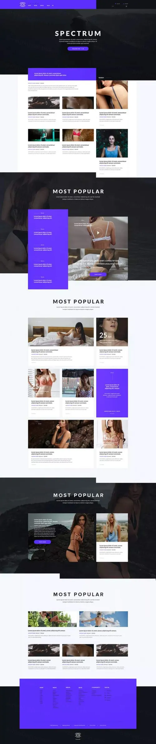 性感又严谨的产品网站设计模版UI KITS（psd）