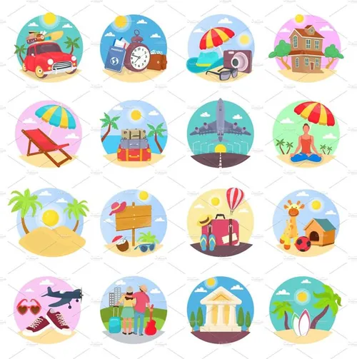 夏季假日矢量插图设计素材Summer and Holidays Illustrations