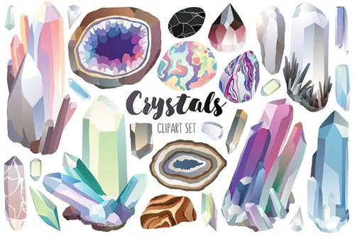 Crystals-amp; Gems Clipart Bundle
