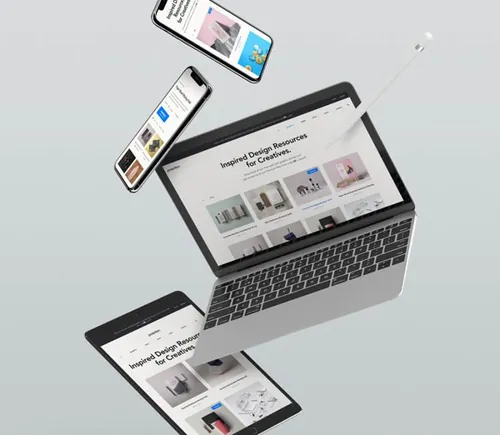 一套漂浮设备笔记本UI演示模型样机 Gravity Psd Devices UI Mockup Set v2