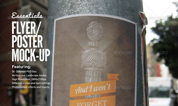 海报模型PSD贴图模板Flyer | Poster | Logo Mock-Ups