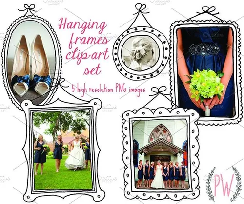 Hanging Doodle Frames Hand Drawn