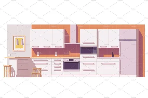 传染媒介低多厨房Vector kitchen illustration