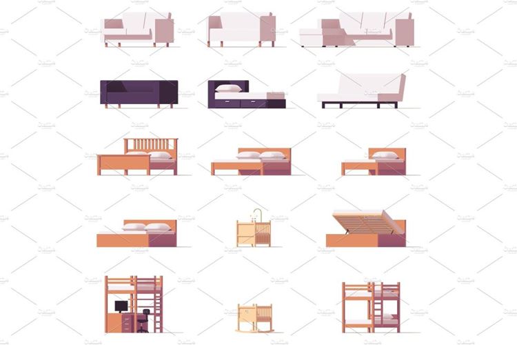 床和沙发套Vector beds and sofas set