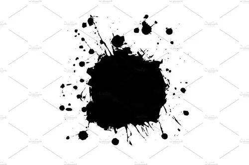 飞溅的墨水墨团剪影图案Blot black6