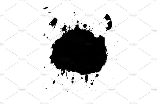 飞溅的墨水墨团剪影图案Blot black3